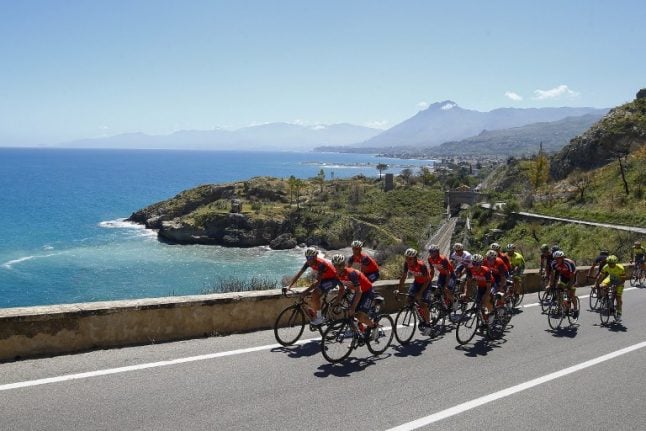 Giro d’Italia cyclists race to Mount Etna summit