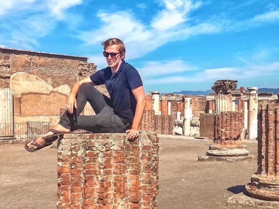 Travel blogger apologizes for clambering onto Pompeii columns for photo