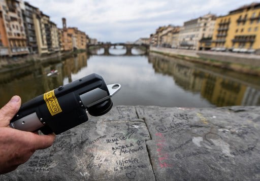 World's first graffiti-busting laser helps Florence's 'Angels'