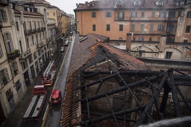 PHOTOS: Fire at Turin’s Royal Horse Yard, an Italian Unesco site