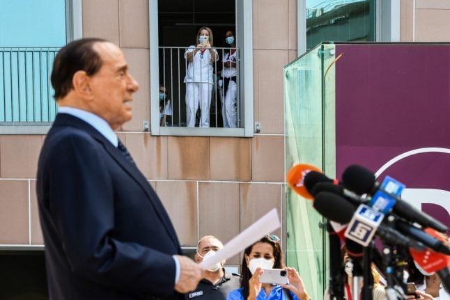 ‘Once again, I got away with it’: Italy’s Berlusconi leaves hospital after Covid treatment