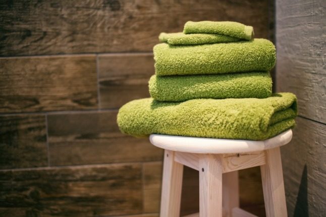Towels in a spa.