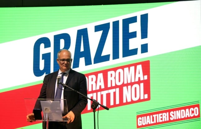 Roberto Gualtieri at a press conference following the first results in the second round of the Rome mayoral election on October 18, 2021 in Rome. 