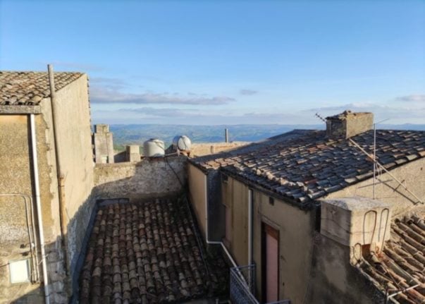 A view over the rooftops in the town of Mussomeli, Sicily.