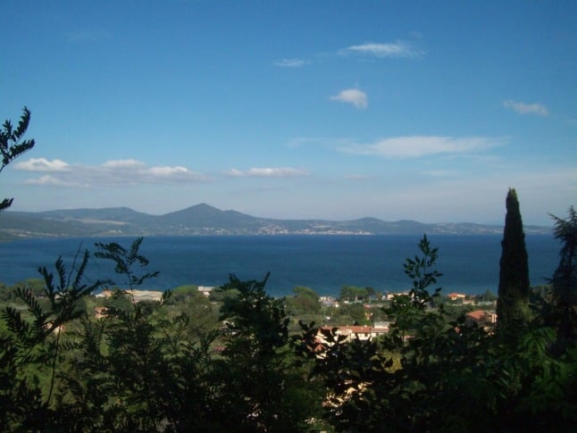 Lake Bracciano as seen from above. 