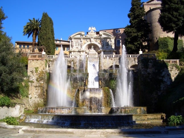 The gardens at Villa d'Este in Tivoli.